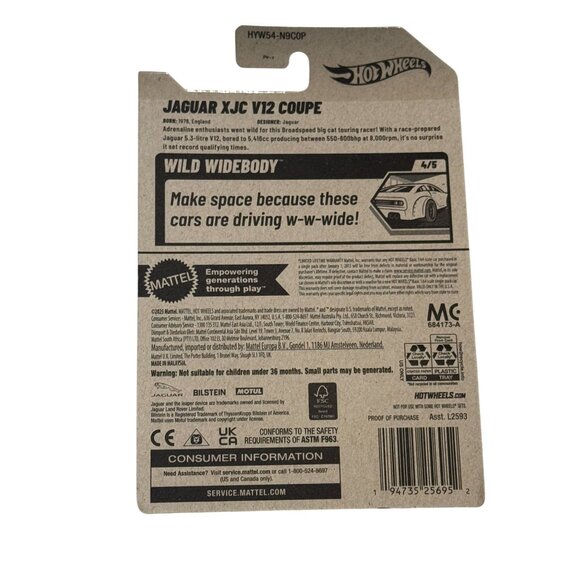 Hot Wheels 2025 Jaguar XJC V12 Coupe Wild Widebody Diecast Car - Picture 3 of 3